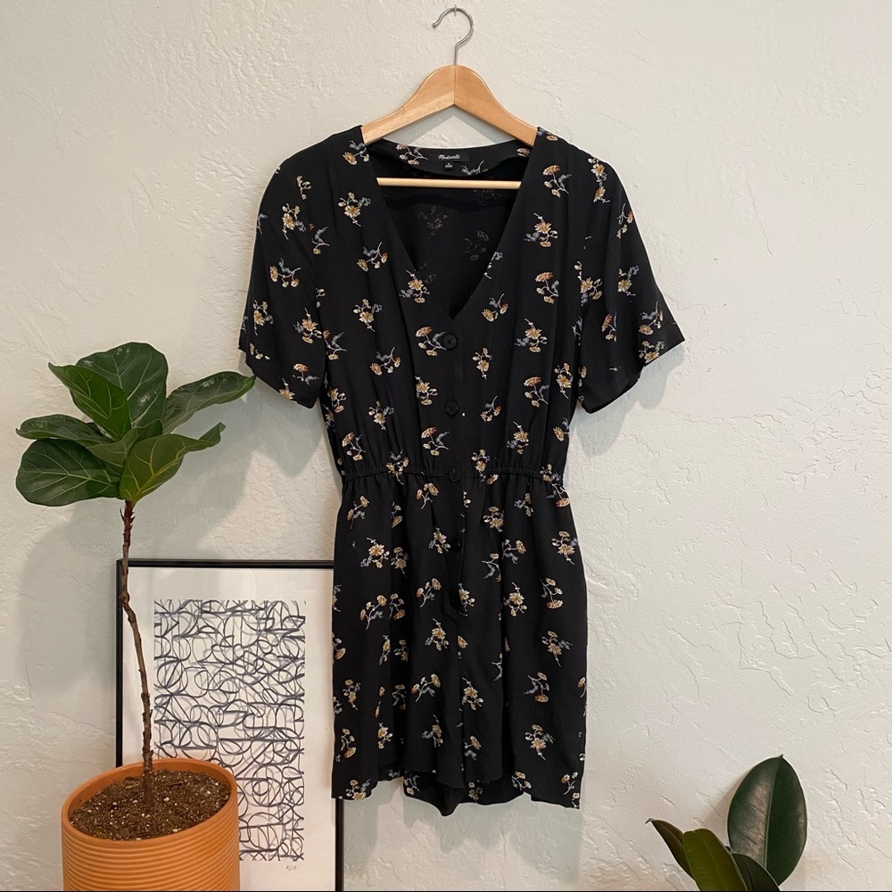 Madewell NWOT Button-Front Day Romper in Daisies